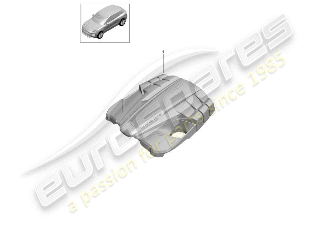 porsche 2021 (macan) copertura del motore vano motore diagramma delle parti