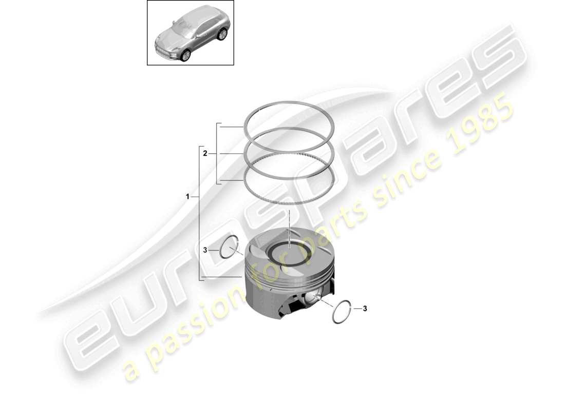 porsche 2021 (macan) pistone diagramma delle parti