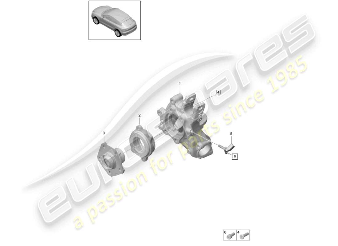 porsche 2021 (macan) supporto ruota mozzo ruota diagramma delle parti
