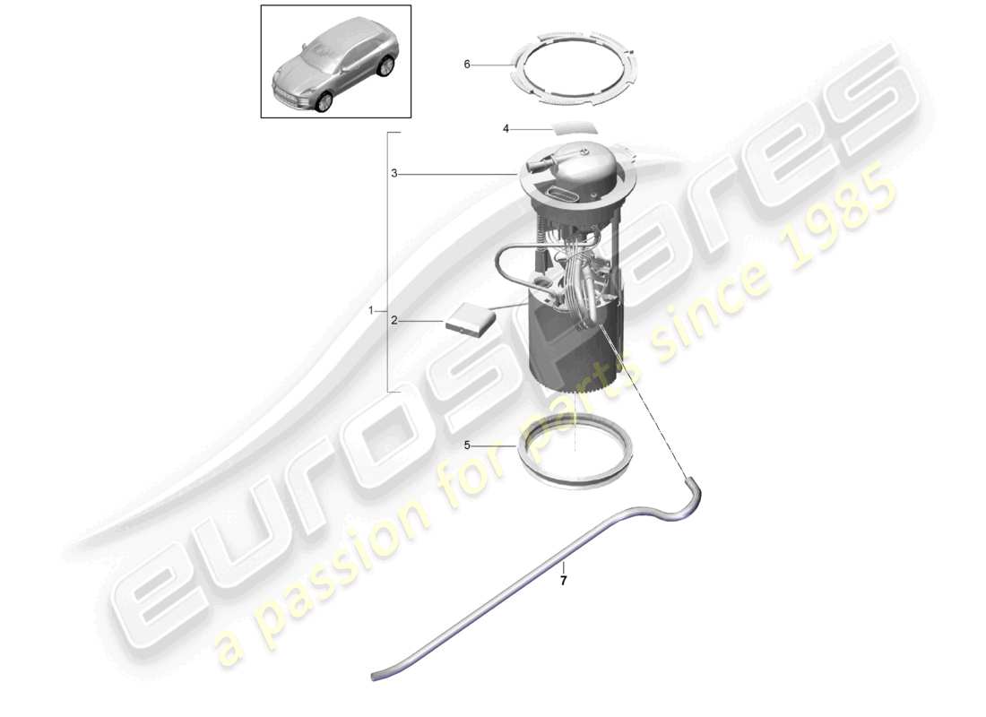 porsche 2021 (macan) pompa del carburante (completa) diagramma delle parti