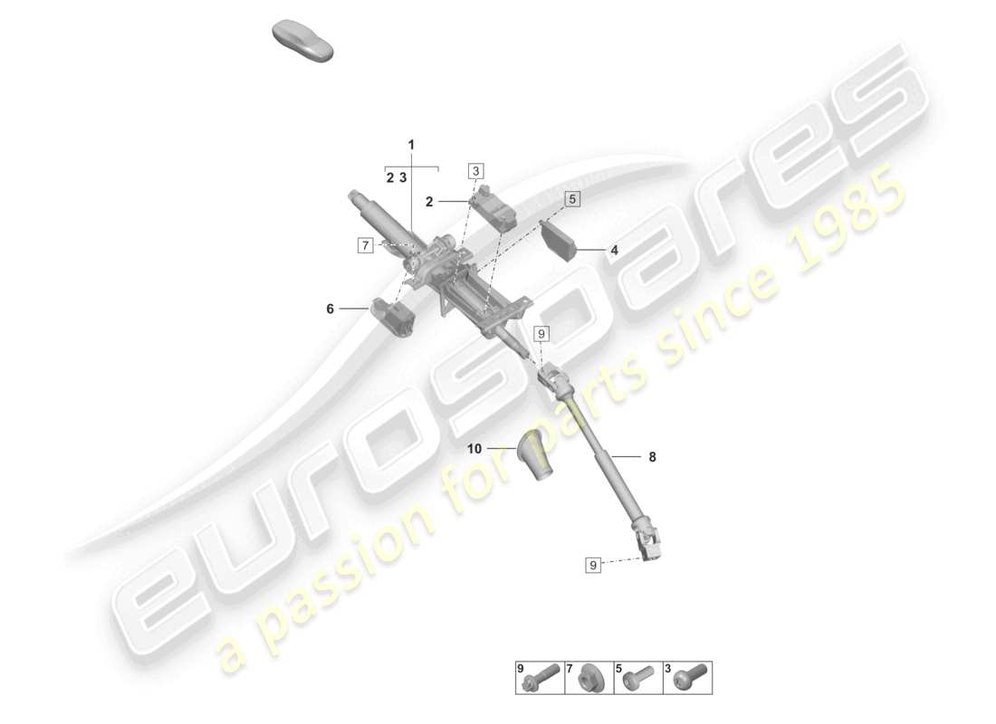 porsche 2023 (taycan 9j1-1) piantone dello sterzo diagramma delle parti