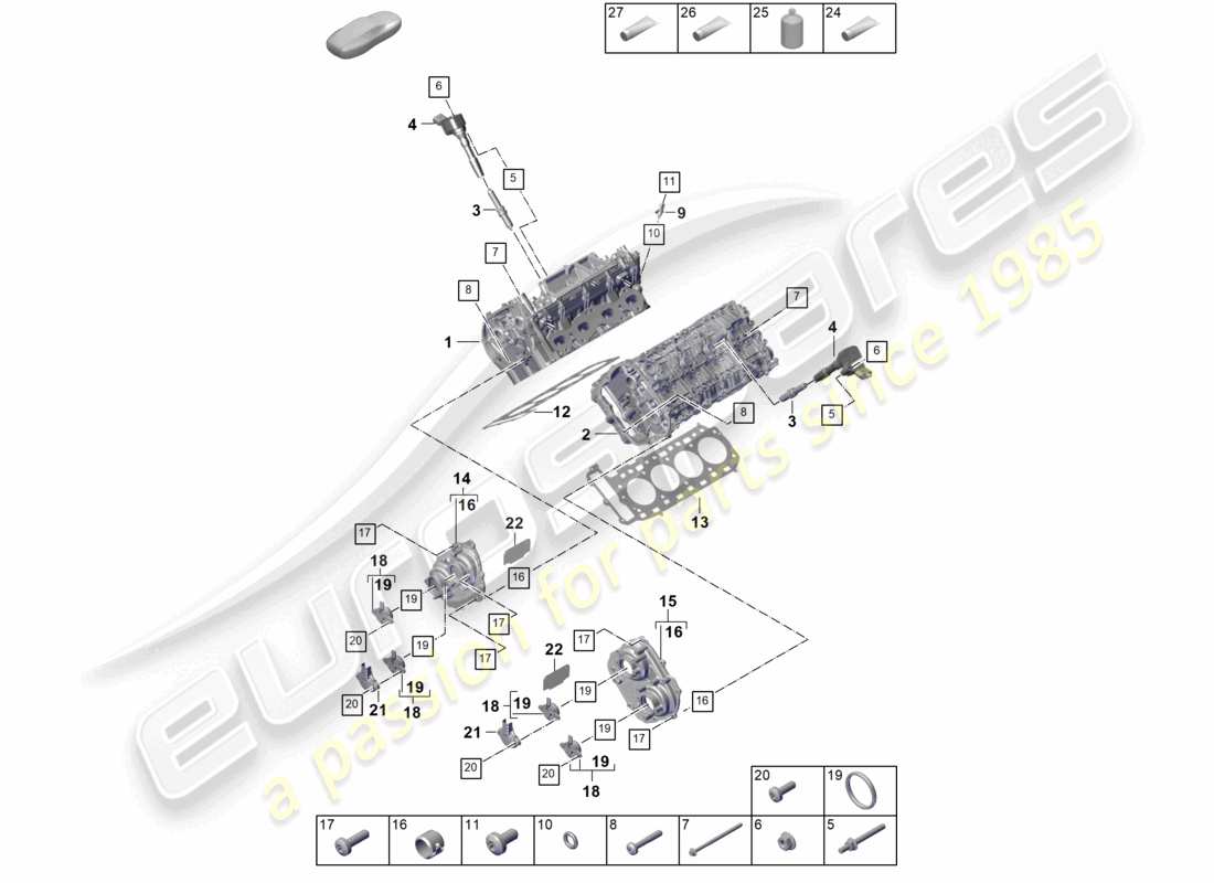 porsche 2023 (cayenne e3 pa) testata diagramma delle parti