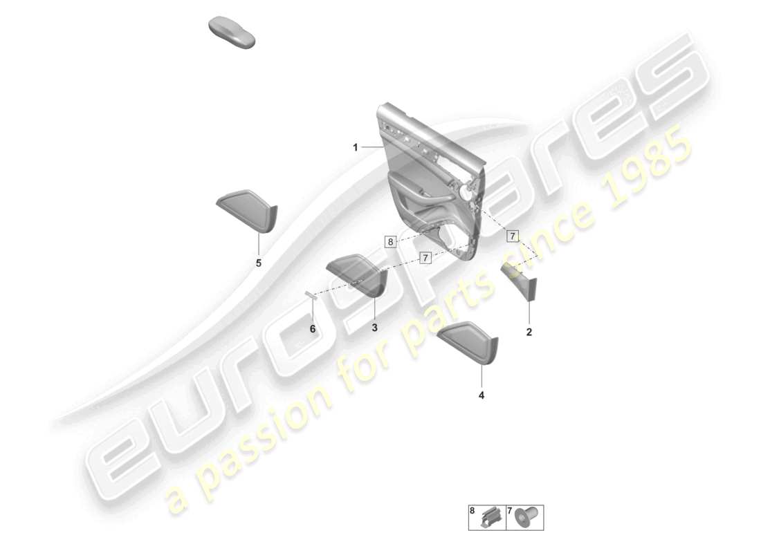 porsche 2024 (panamera 971-2) pannelli di rivestimento delle porte posteriori pelle club pelle sport turismo schema delle parti