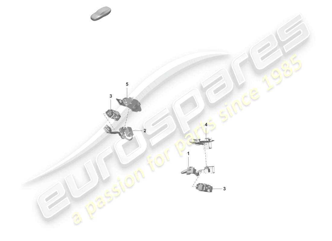 porsche 2020 (taycan 9j1-1) schema elettrico dei componenti del sedile posteriore