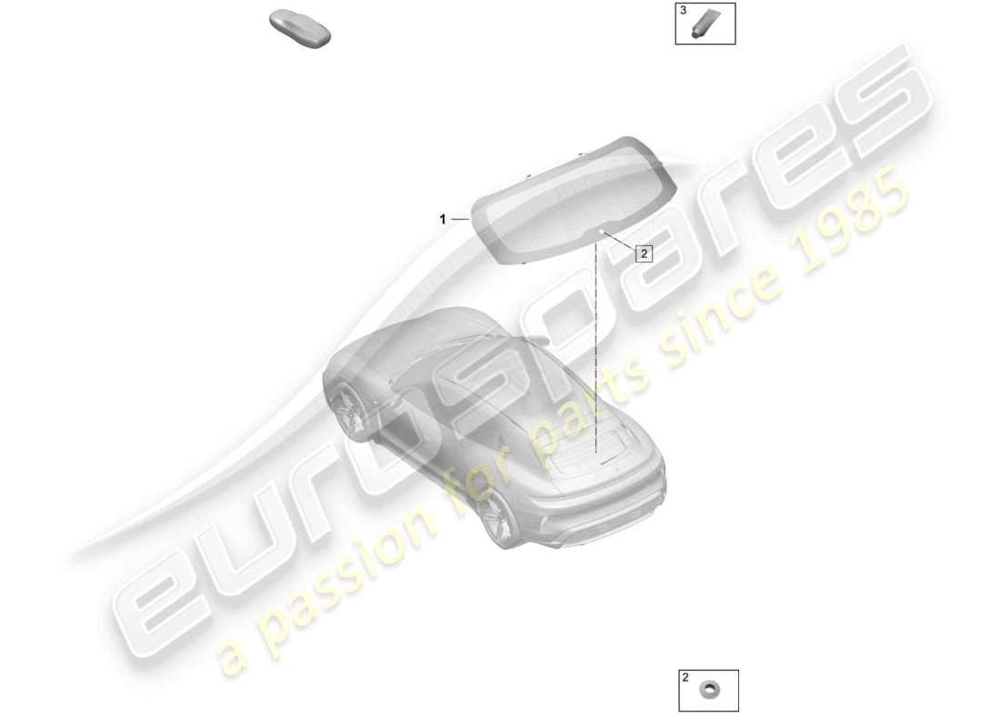 porsche 2026 (taycan 9j1-2) lunotto posteriore diagramma delle parti
