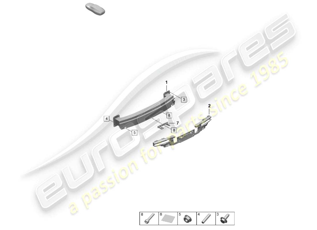 porsche 2026 (taycan 9j1-2) supporto paraurti posteriore diagramma delle parti