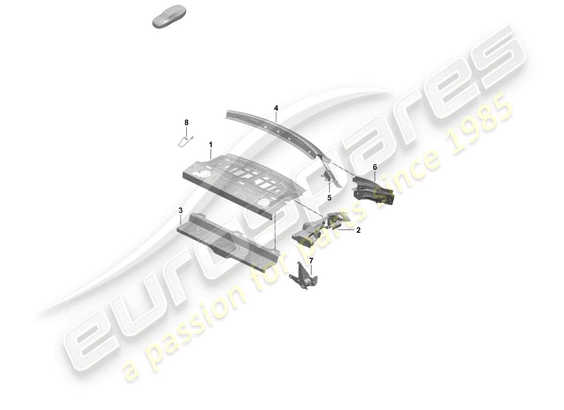 porsche 2026 (taycan 9j1-2) ripiano posteriore posteriore diagramma delle parti