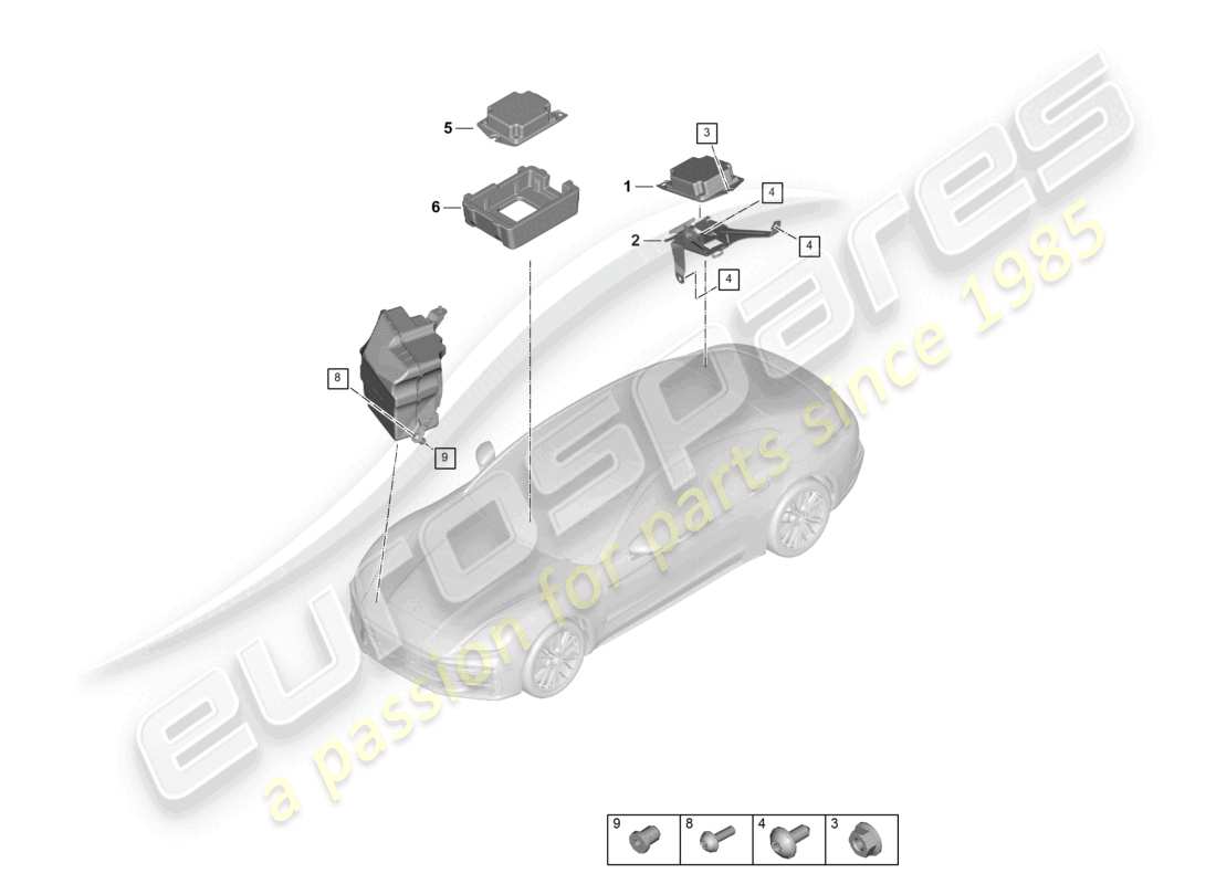 porsche 2026 (panamera 976) unità di controllo per il sistema audio del motore schema interno delle parti del sistema audio