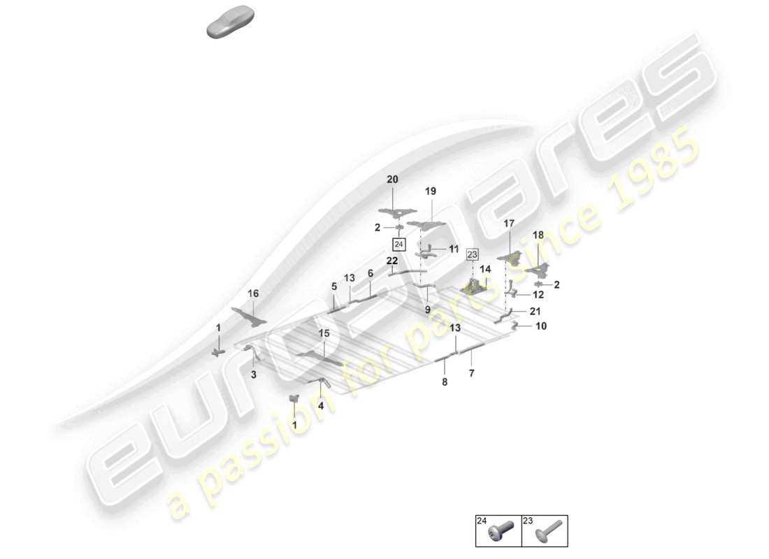 porsche 2020 (taycan 9j1-1) batteria di scorta sistema di raffreddamento del liquido di raffreddamento diagramma delle parti