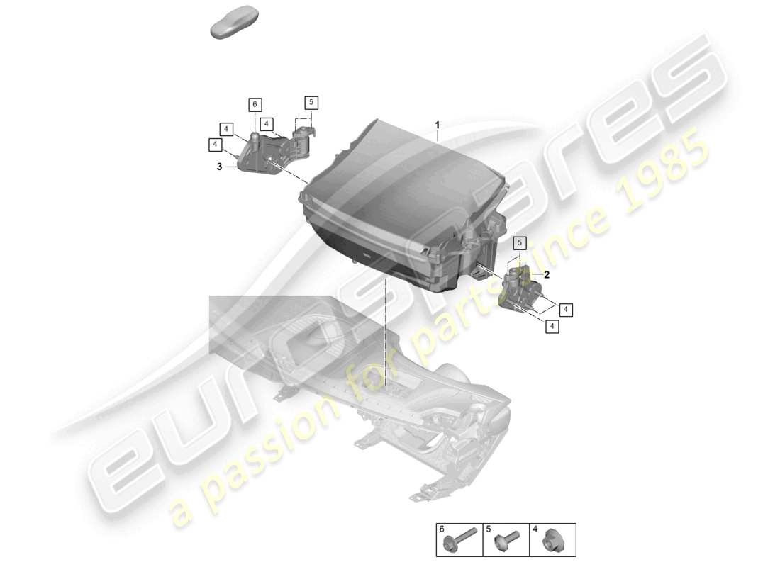 porsche 2025 (panamera 976) schema delle parti del display head-up