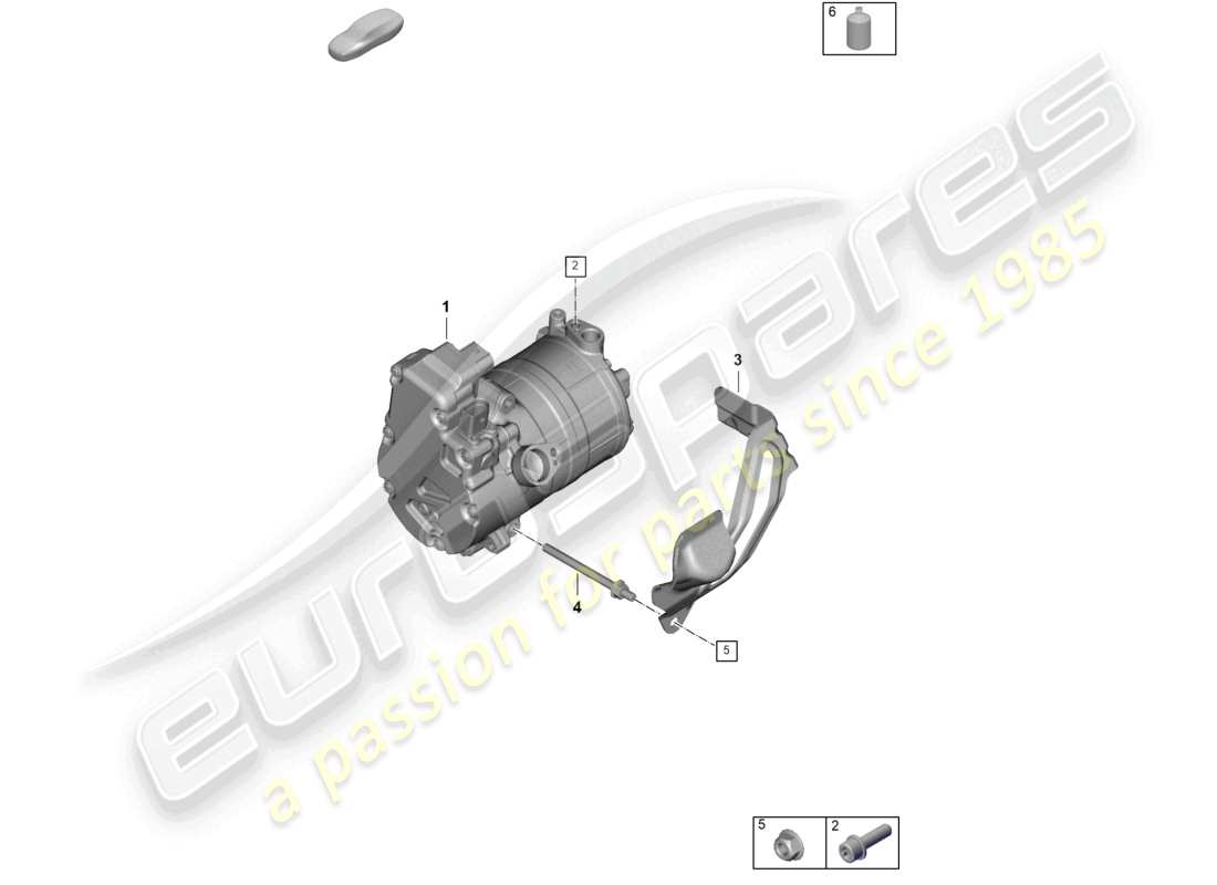 porsche 2025 (panamera 976) riscaldamento, sistema di aria condizionata per veicoli con trazione ibrida compressore a/c elettrico schema delle parti