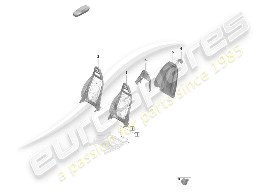 porsche 2024 (panamera 971-2) telaio dello schienale guscio dello schienale sedile comfort sedile sportivo schema delle parti