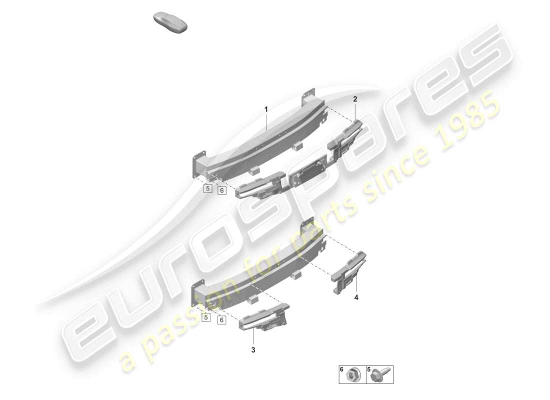 porsche 2020 (taycan 9j1-1) supporto paraurti posteriore diagramma delle parti