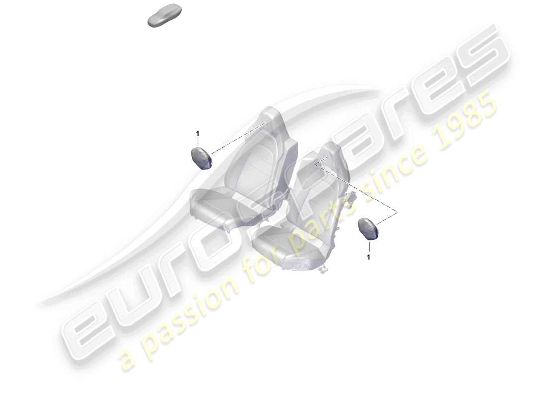 porsche 2026 (panamera 976) cuscino comfort per poggiatesta completo schema delle parti del sedile posteriore
