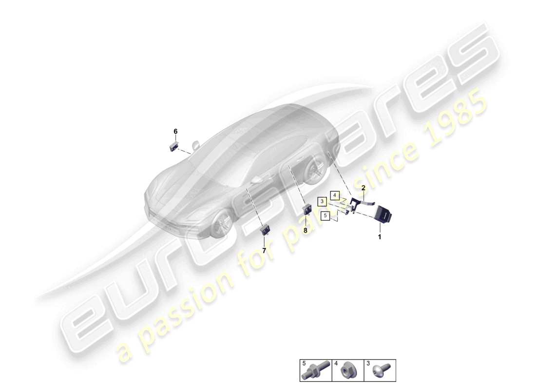 porsche 2025 (panamera 976) unità di controllo per il telaio unità di controllo della porta schema delle parti