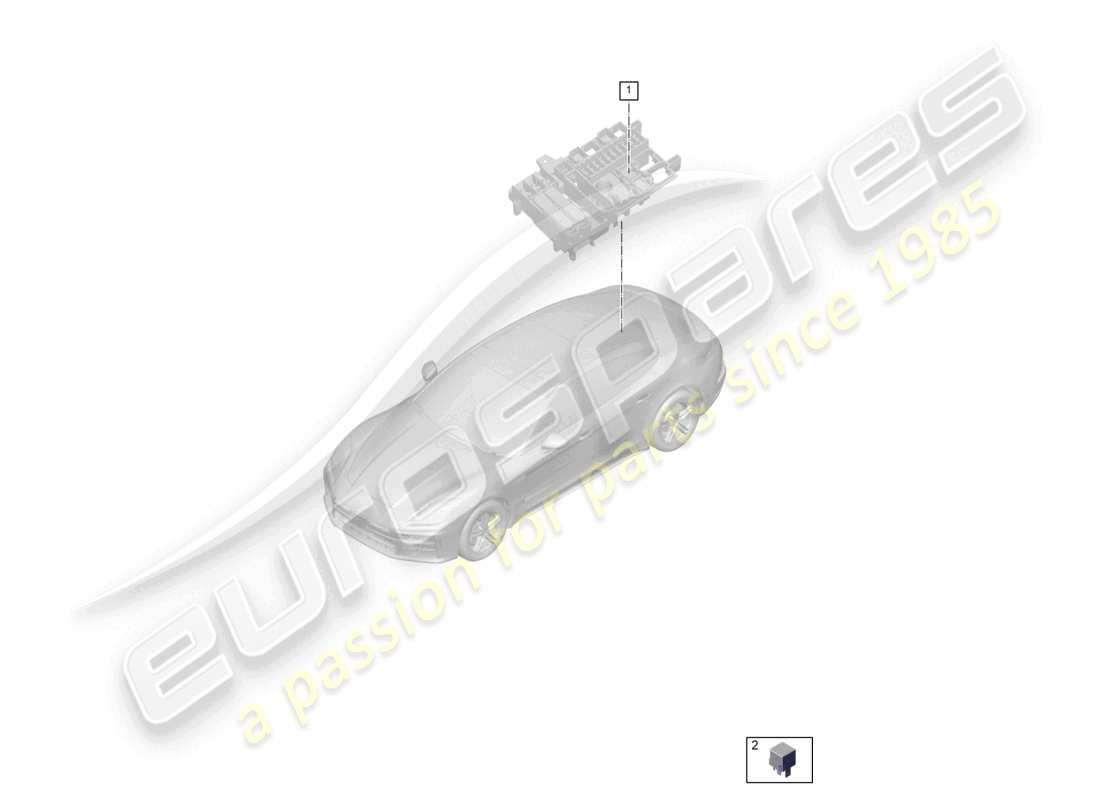 porsche 2025 (panamera 976) schema delle parti posteriori della scatola dei relè
