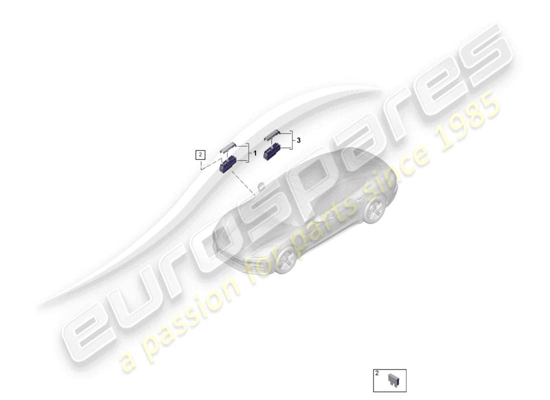 porsche 2025 (panamera 976) scatola dei fusibili fusibile piatto sedili anteriori montante anteriore destro schema dei componenti