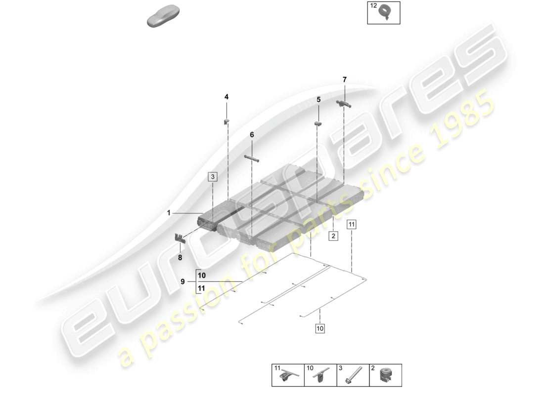 porsche 2026 (macan-e) batteria ad alta tensione parti singole diagramma delle parti