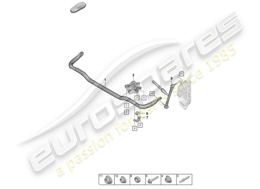 porsche 2025 (992-2 gt3) barra antirollio barra di accoppiamento diagramma delle parti