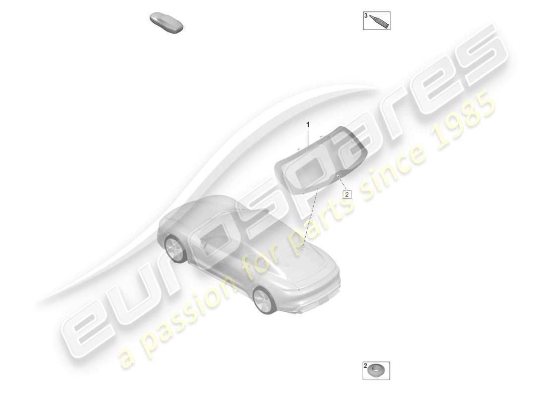 porsche 2023 (taycan 9j1-1) lunotto posteriore diagramma delle parti