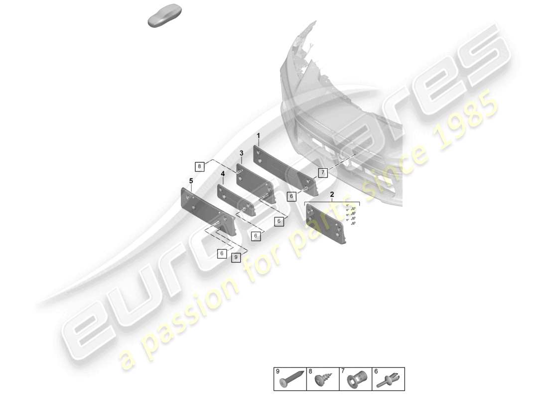 porsche 2025 (panamera 976) portatarga schema delle parti