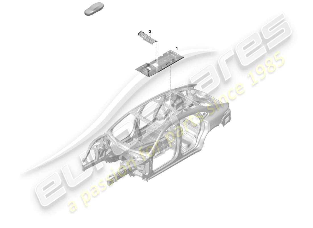 porsche 2026 (panamera 976) diagramma delle parti centrali delle piastre del pavimento