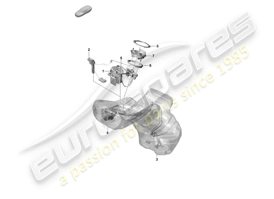 porsche 2026 (panamera 976) schema delle parti della pompa a getto di aspirazione della pompa del carburante