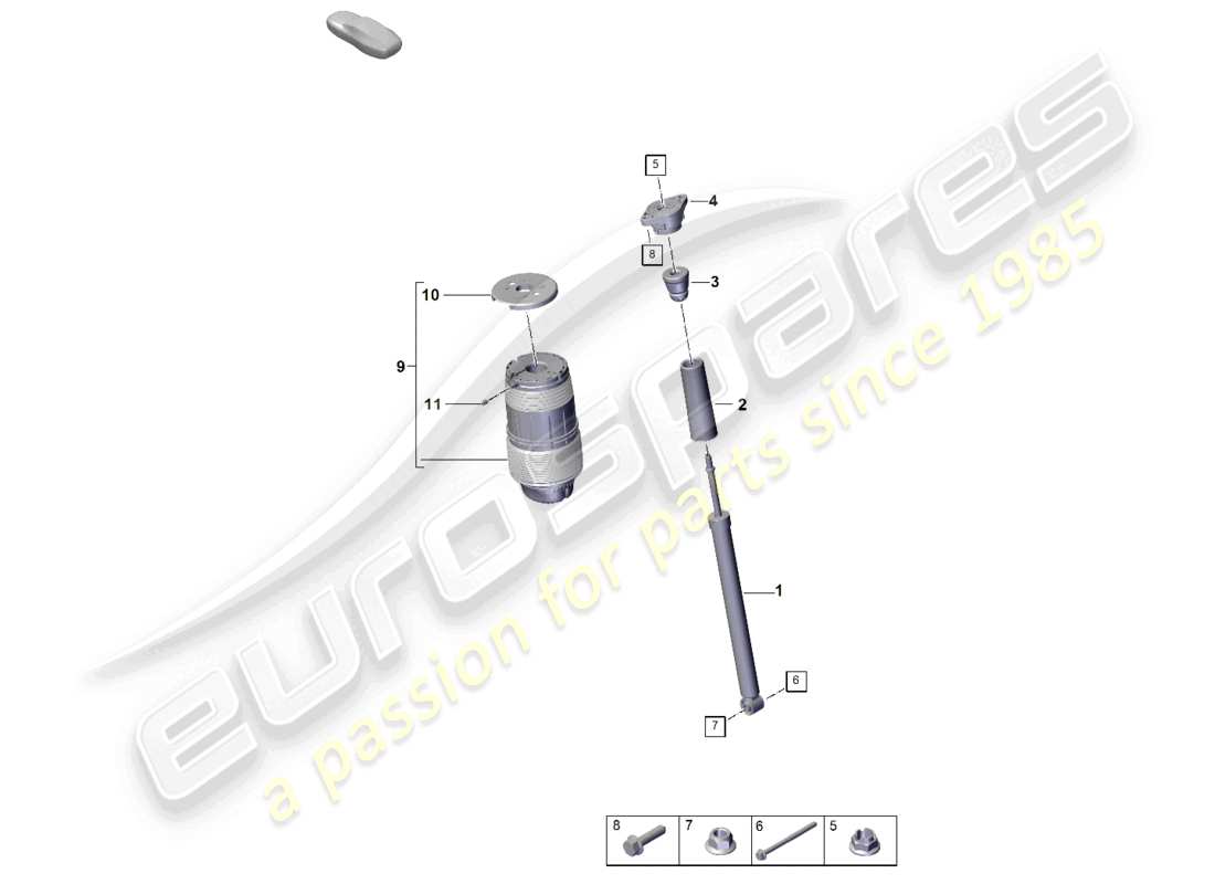 porsche 2026 (panamera 976) sospensione pneumatica ammortizzatori diagramma delle parti