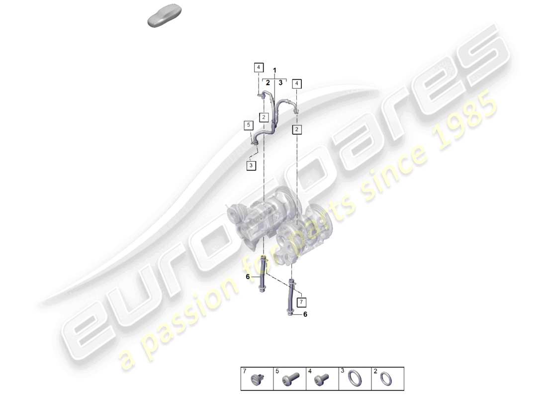 porsche 2026 (panamera 976) schema elettrico della linea di pressione dell'olio per il turbocompressore a gas di scarico