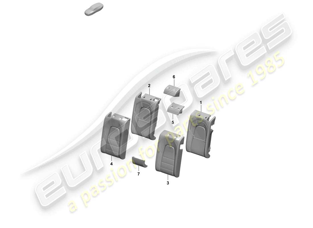 porsche 2025 (macan-e) parte in schiuma posteriore schienale del sedile posteriore copertura dello schienale diagramma delle parti