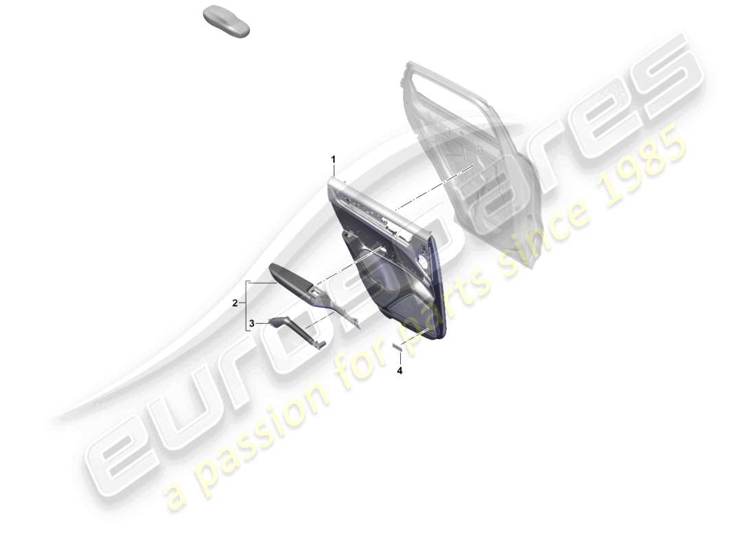 porsche 2025 (cayenne e3 pa) pannelli di rivestimento delle porte porte posteriori per veicoli con allestimento in pelle/dinamica con tendina parasole schema dei componenti