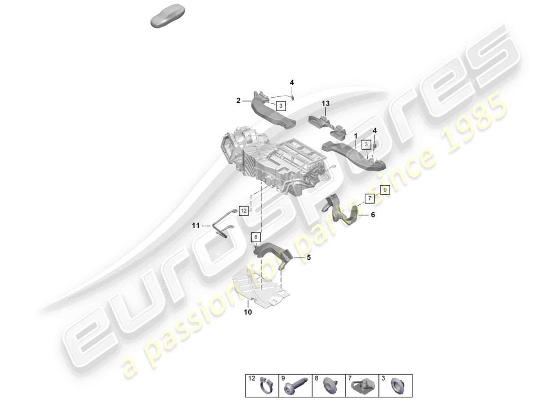 porsche 2021 (718 cayman gt4) guida aria diagramma delle parti