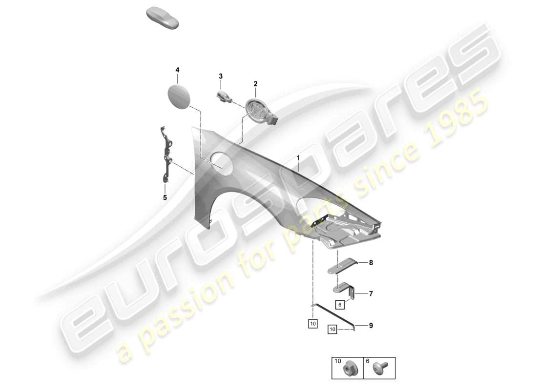 porsche 2021 (718 cayman gt4) ala diagramma delle parti