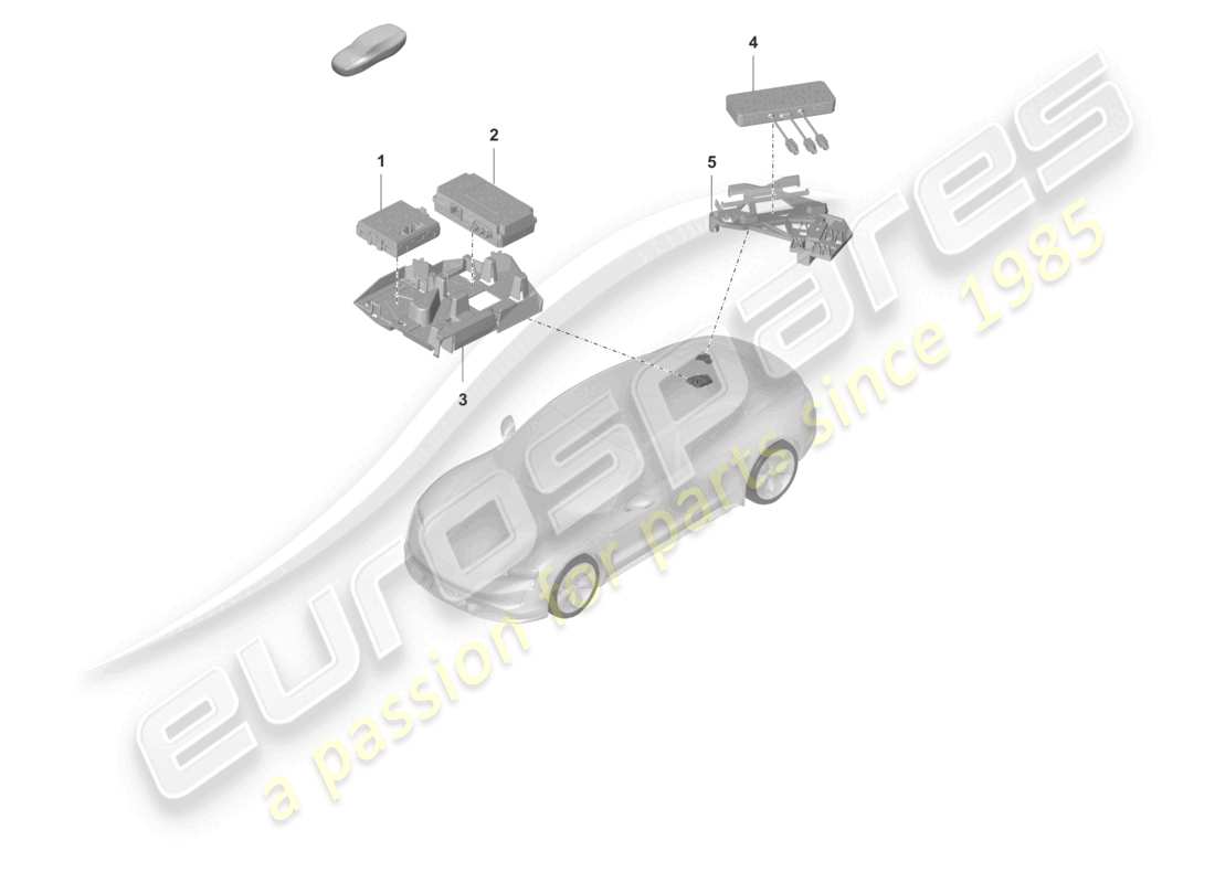 porsche 2020 (taycan 9j1-1) unità di controllo per monitoraggio in tempo reale (rtm) e diagramma delle parti aeree