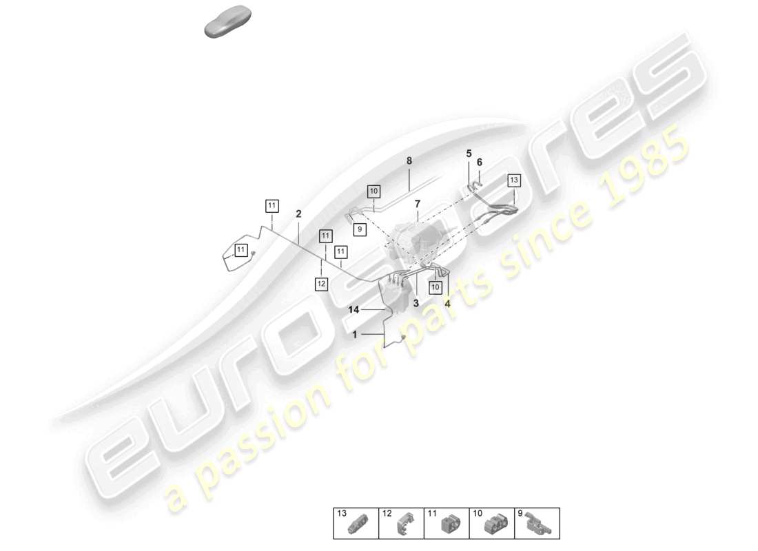 porsche 2024 (992-2) schema della parte anteriore della tubazione del freno