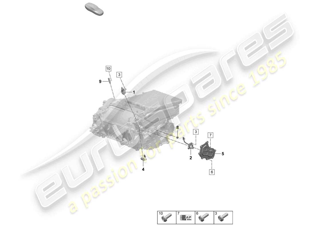 porsche 2025 (macan-e) motore di trazione per azionamento elettrico asse posteriore sensori diagramma delle parti