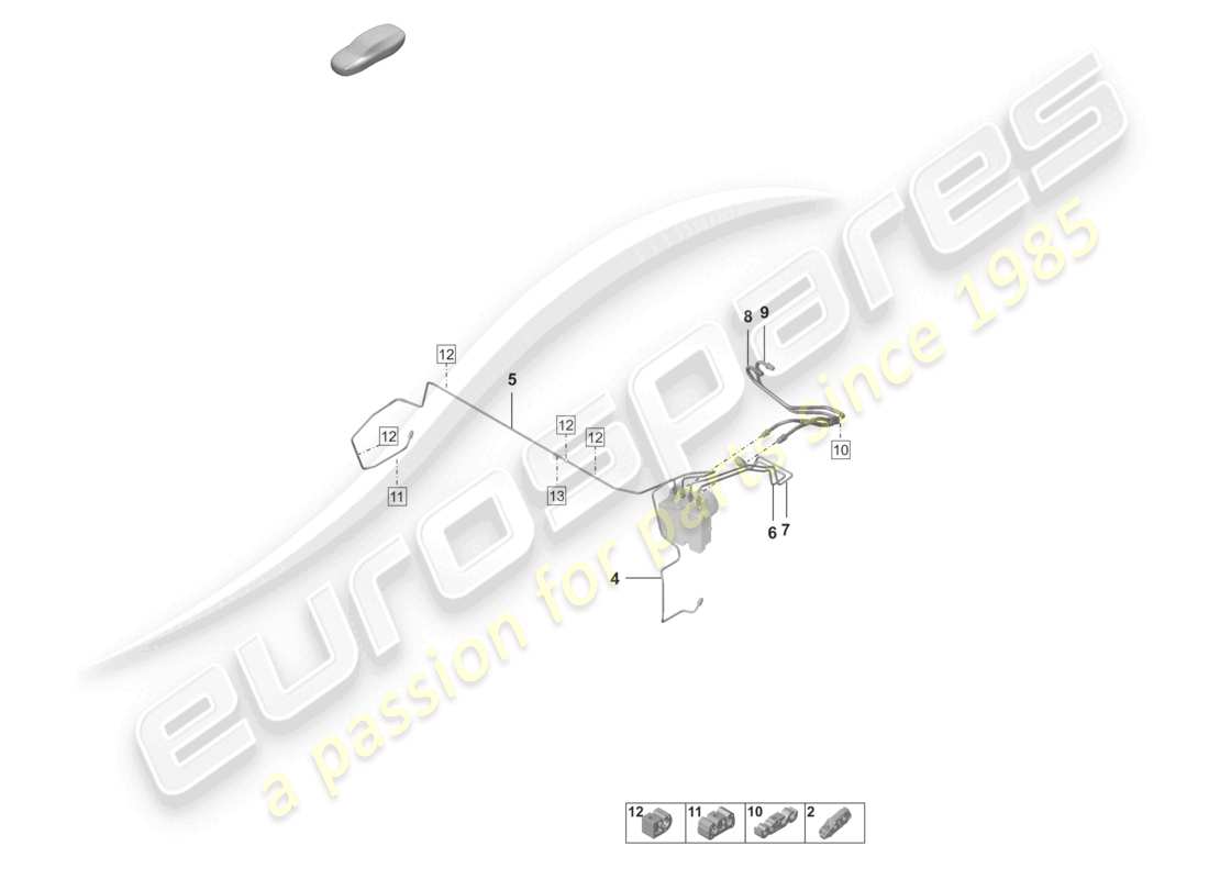 porsche 2023 (992-1) linea freno anteriore parte anteriore diagramma delle parti