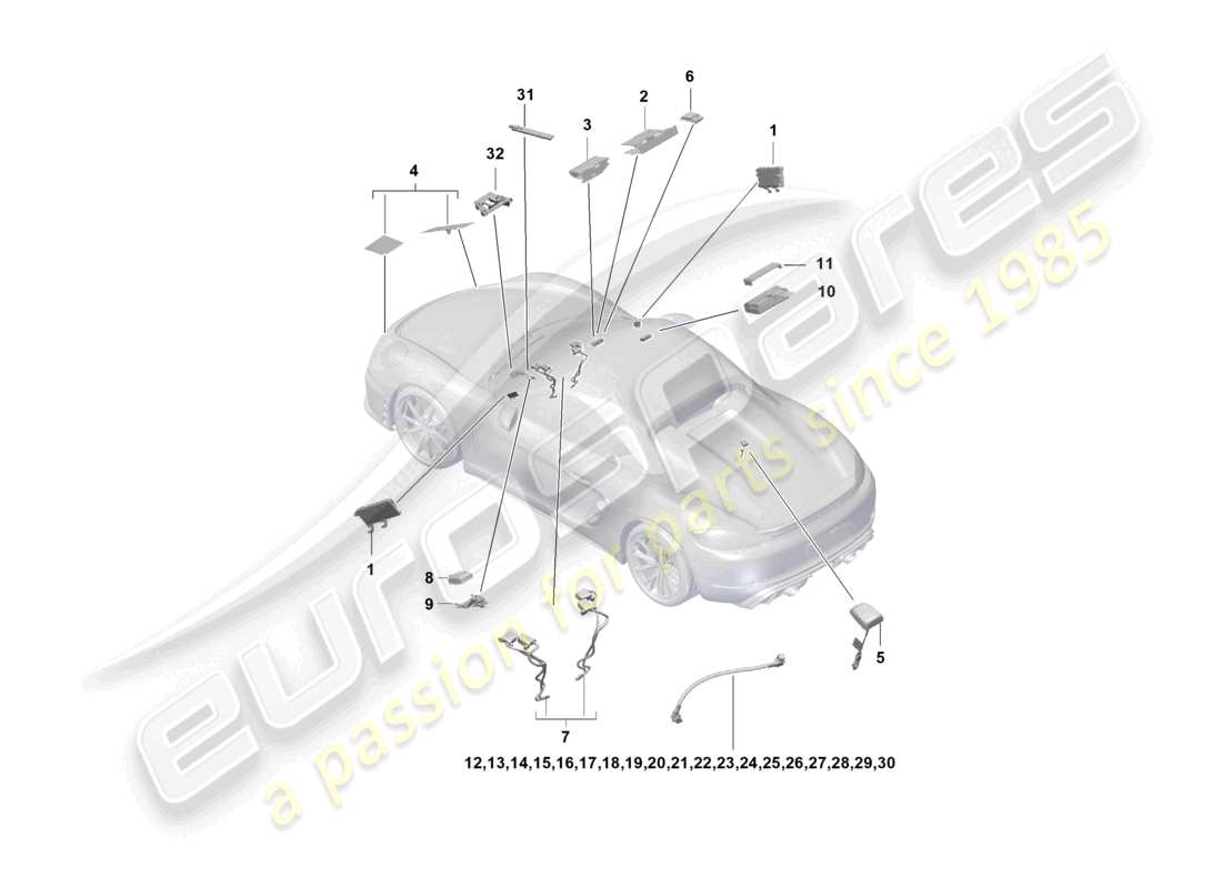 porsche 2023 (718 boxster spyder) schema elettrico del singolo filo aereo