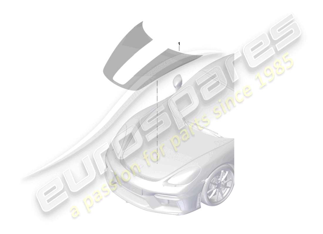porsche 2021 (718 cayman gt4) stencil per pittura diagramma delle parti