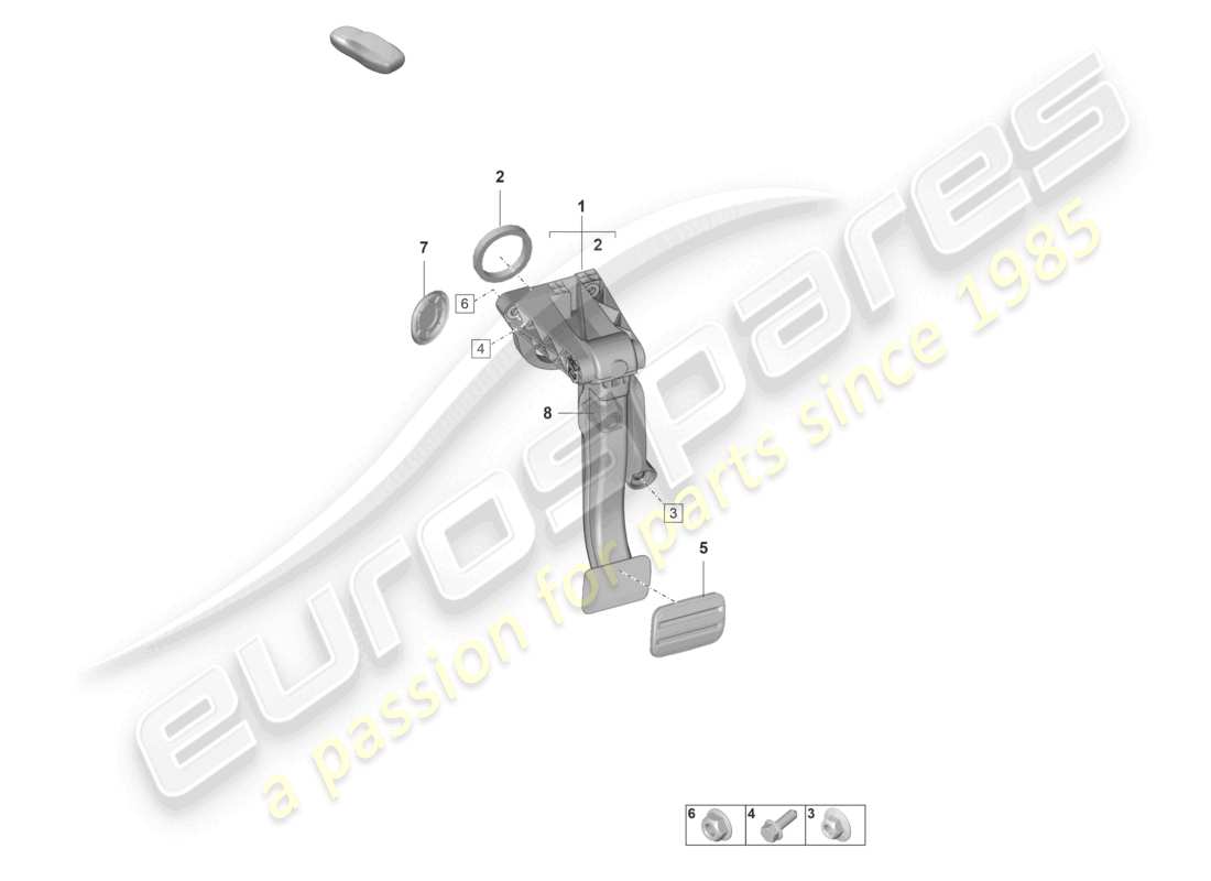 porsche 2025 (992-2 gt3/rs/st) pedale del freno per 7-speed cambio a doppia frizione diagramma delle parti