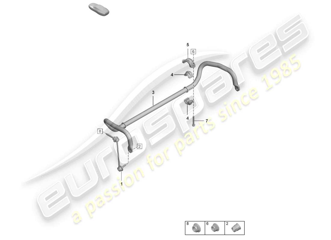 porsche 2024 (992-1) barra antirollio barra di accoppiamento diagramma delle parti