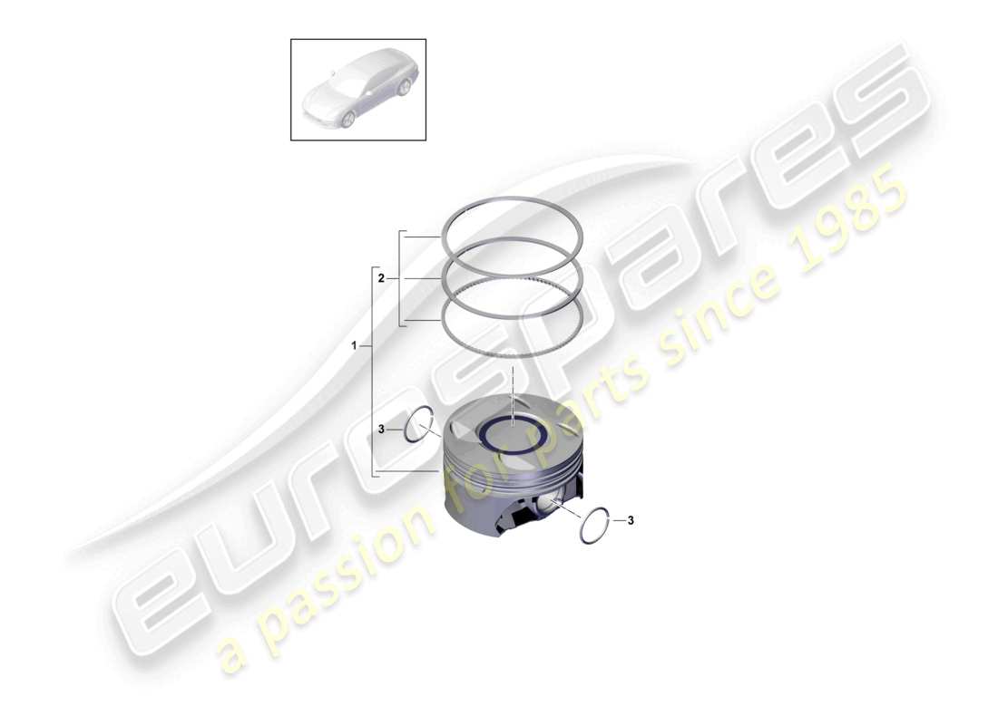 porsche 2021 (panamera 971-1) pistone attenzione: non è consentita l'installazione mista di componenti di produttori diversi. quando si sostituiscono singoli componenti, utilizzare solo il produttore attualmente installato. è possibile cambiare produttore quando si sostituiscono tutti i componenti montati. diagramma dei componenti