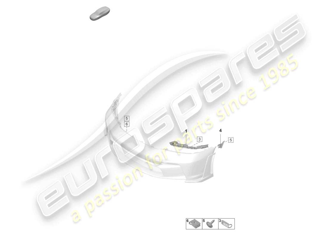porsche 2022 (992-1 gt3/rs/st) paraurti fissaggi gt3 rs diagramma delle parti