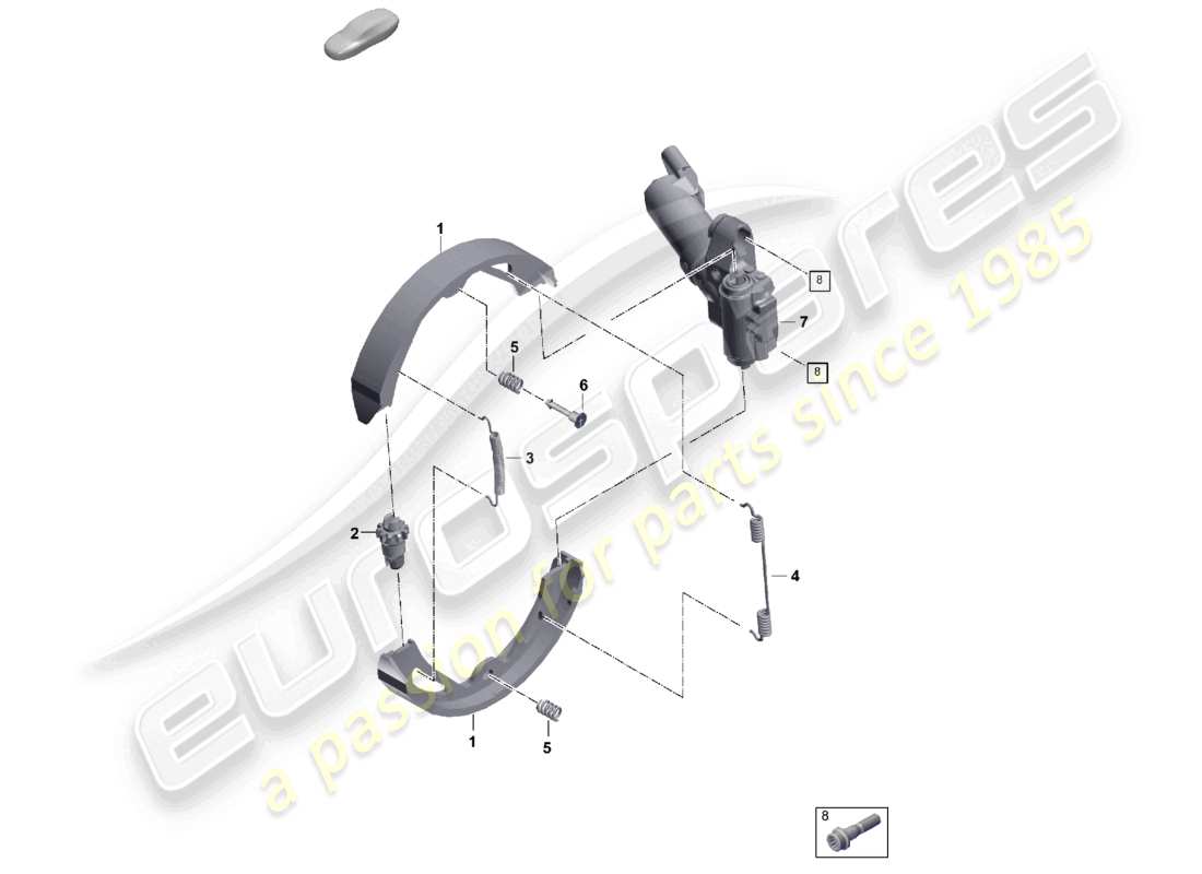 porsche 2026 (cayenne e3 pa) schema delle parti del freno di stazionamento