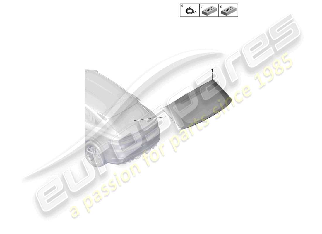 porsche 2023 (cayenne e3 pa) lunotto posteriore diagramma delle parti