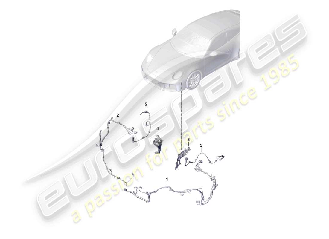 porsche 2026 (992-2) set di cablaggio per paraurti set di cablaggio per il cablaggio anteriore per il sistema frenante antibloccaggio - abs - schema dei componenti