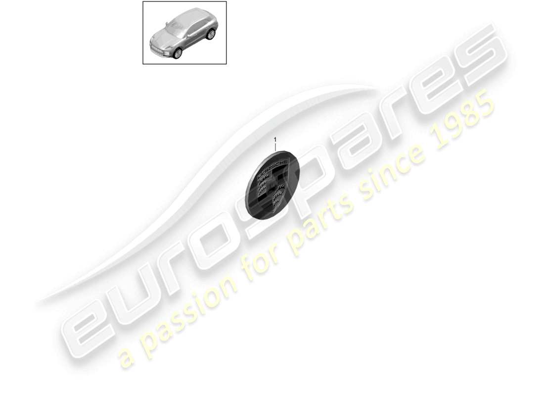 porsche 2021 (macan) diagramma delle parti del coprimozzo