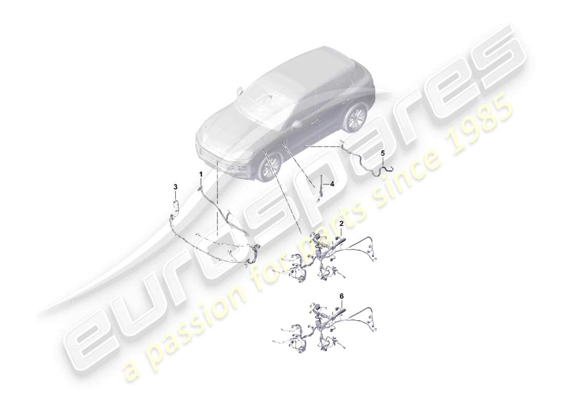 porsche 2026 (cayenne e3 pa) cablaggi vano motore diagramma delle parti