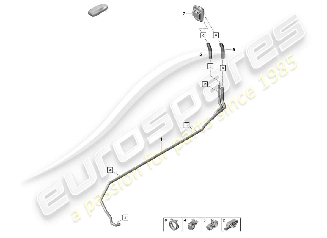 porsche 2021 (718 cayman gt4) schema elettrico della linea di ritorno del tubo di alimentazione del riscaldatore