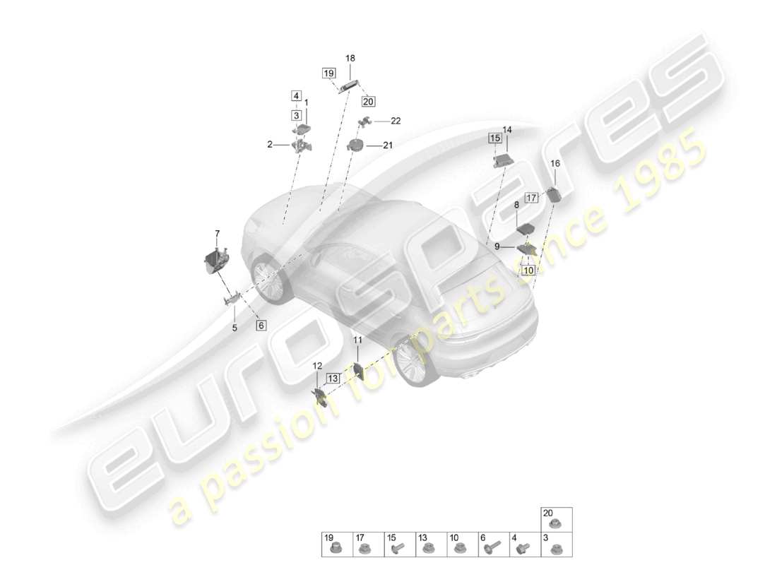 porsche 2026 (macan) schema delle parti frontali delle unità di controllo